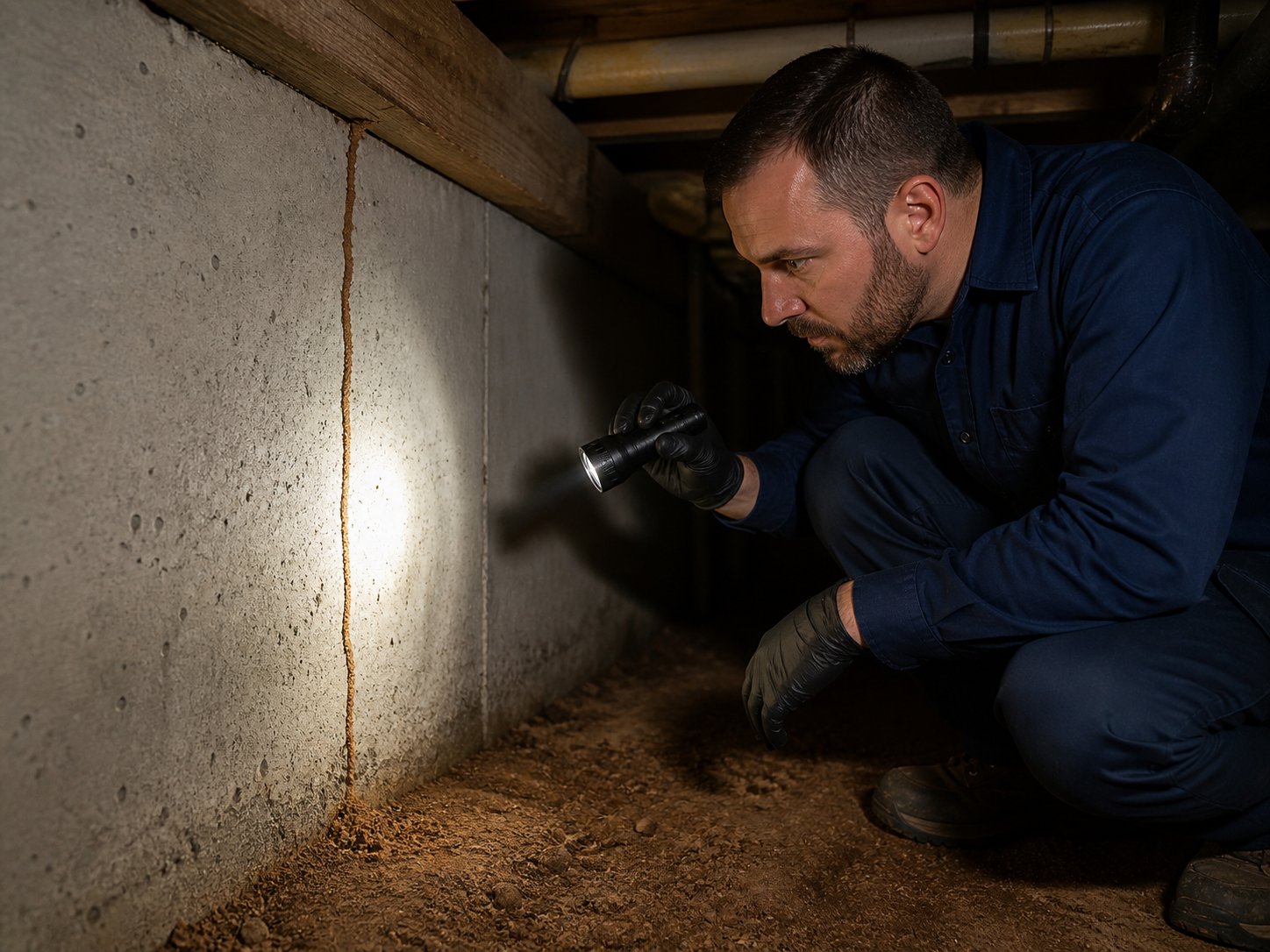 Basement inspection with focused attention